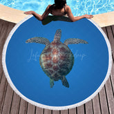 Lofaris Deep Sea Turtle Simple Pattern Round Beach Towel